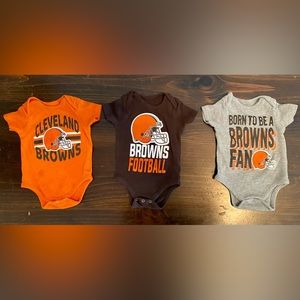 Cleveland Browns Onesies (bundle of 3) - size 0-3 months
